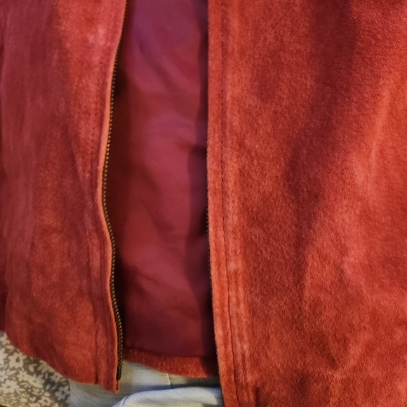 * Large Donna Nicole Red Leather Jacket - Picture 4 of 6